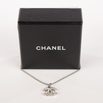 Chanel Crystal Timeless CC Necklace Silver 4 of 7