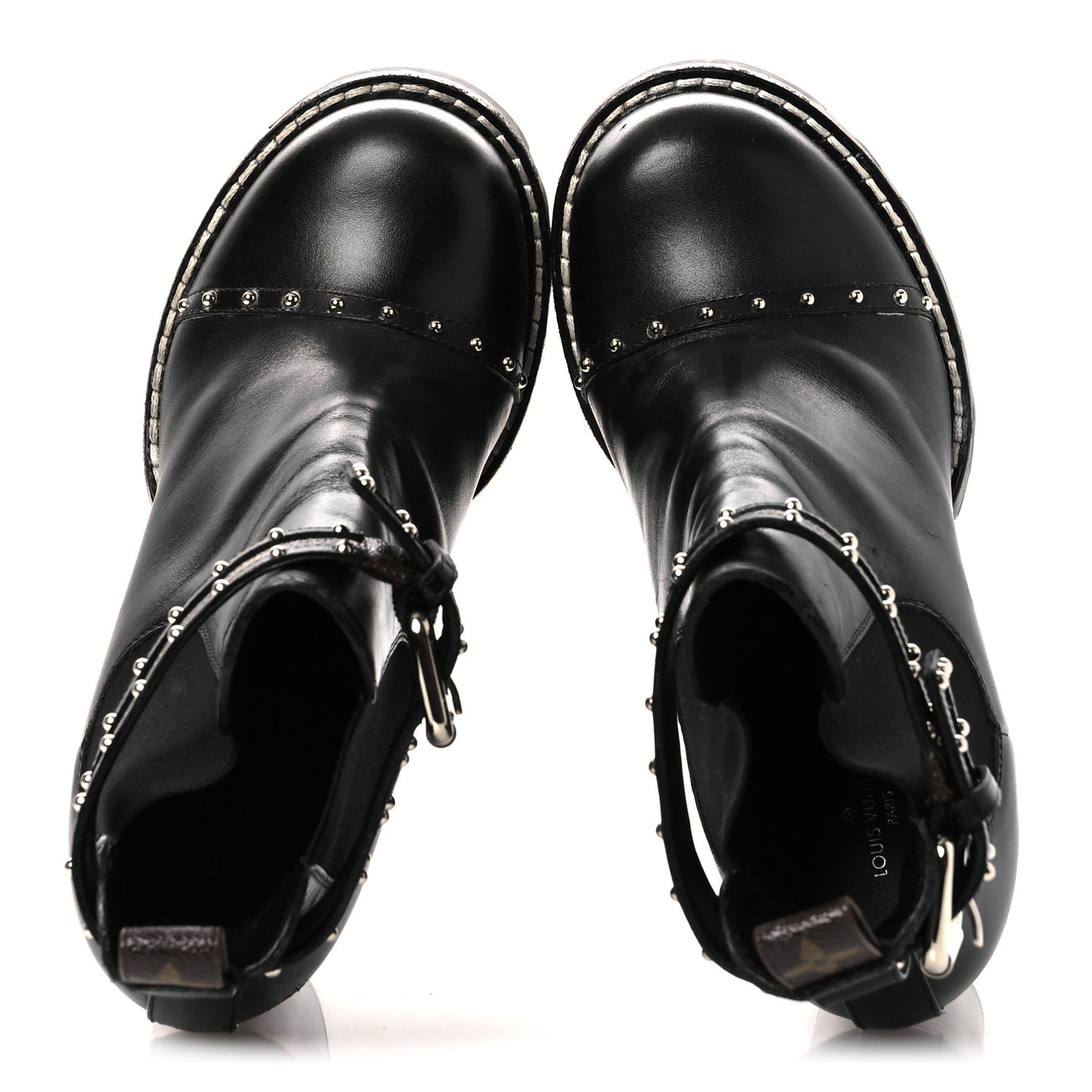 Calfskin Monogram Star Trail Chelsea Ankle Boots 39.5 Black