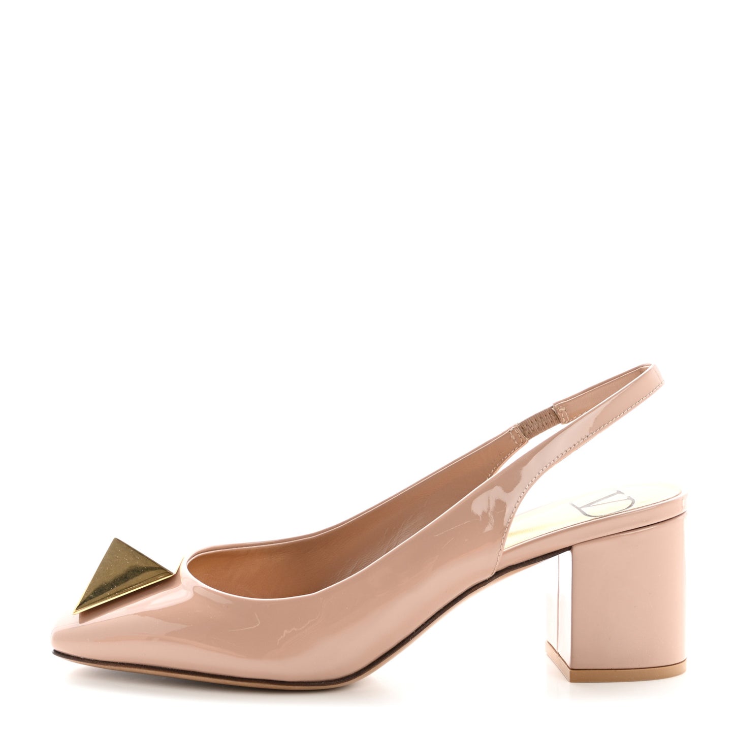 Patent One Stud Ankle Strap 60mm Block Heel Pumps 36 Rose Cannelle