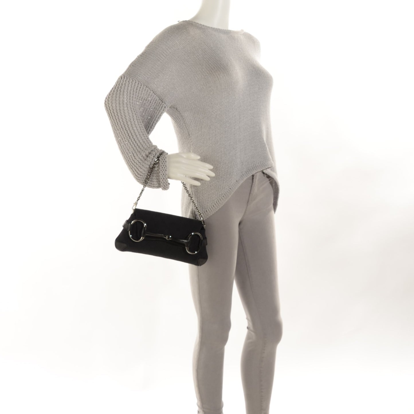 Monogram Small Horsebit Clutch Black