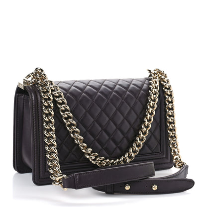 Chanel Calfskin Quilted Medium Boy Flap Dark Brown 3 of 10