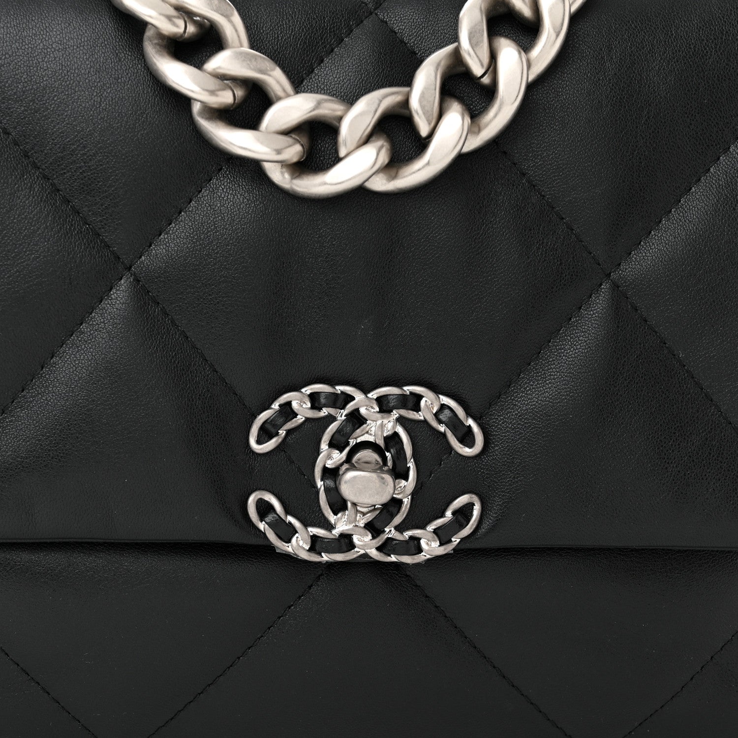 Chanel Lambskin Quilted Large Chanel 19 Flap Black 8 of 11