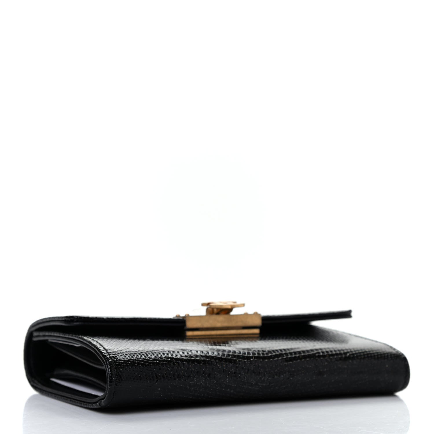 Chanel Lizard Small Golden Class Flap Wallet Black 4 of 7