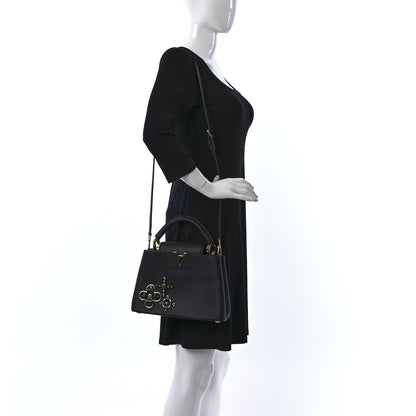 Louis Vuitton Taurillon Mechanical Flowers Capucines BB Black 2 of 10