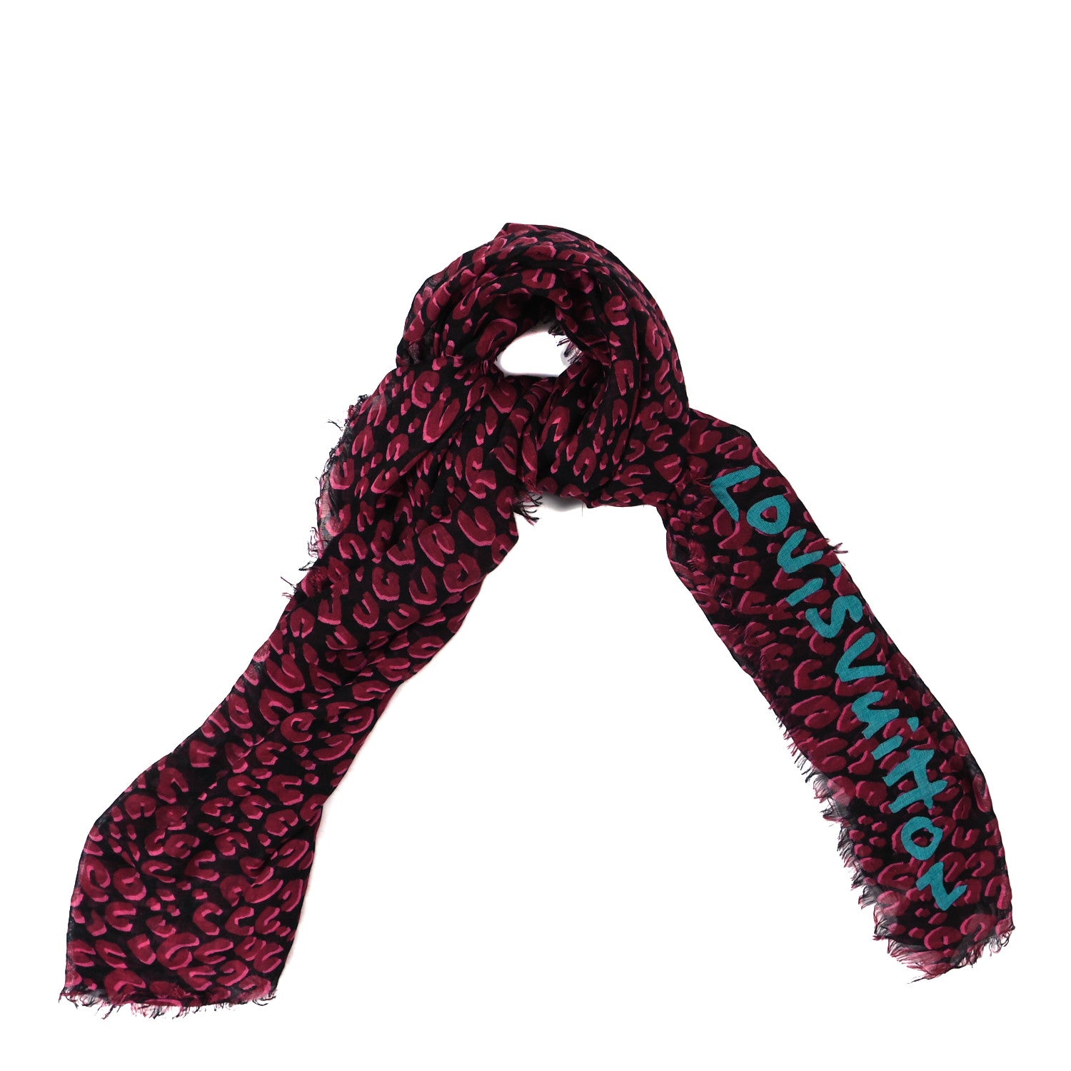 Louis Vuitton Cashmere Silk Sprouse Leopard Stole Scarf 1 of 3