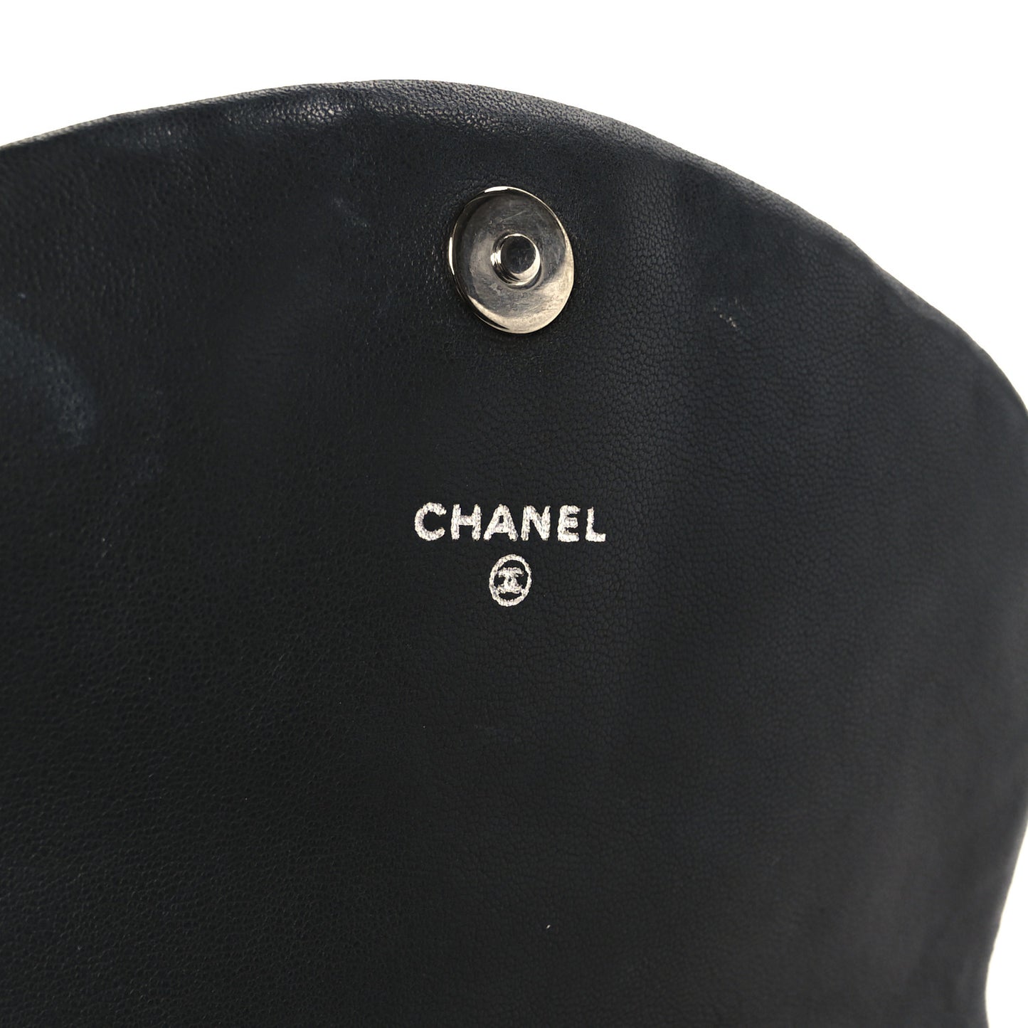 Lambskin Half Moon Wallet On Chain WOC Black