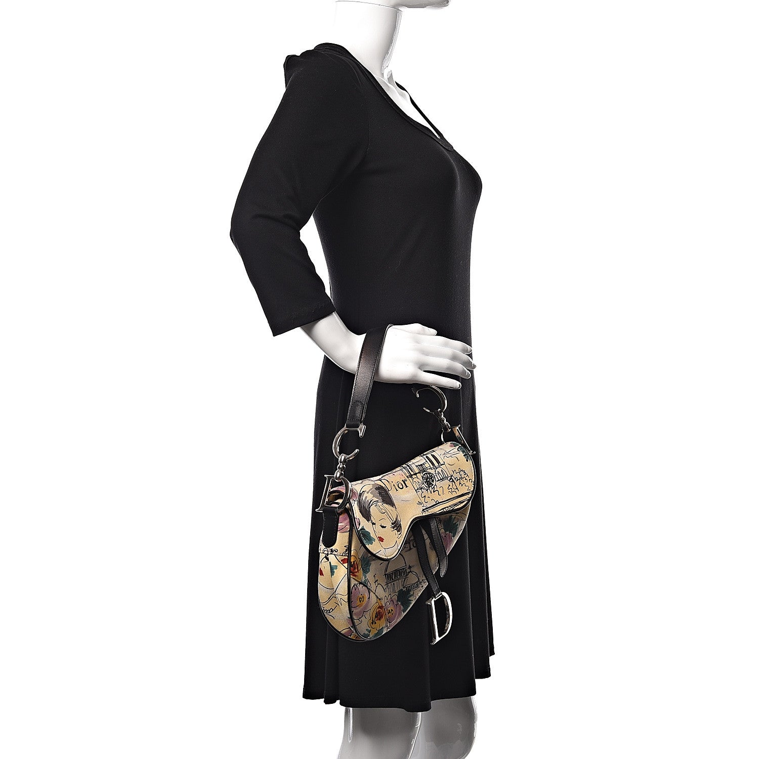 Christian Dior Canvas Paris 50s Saddle Bag Multicolor 2 of 13