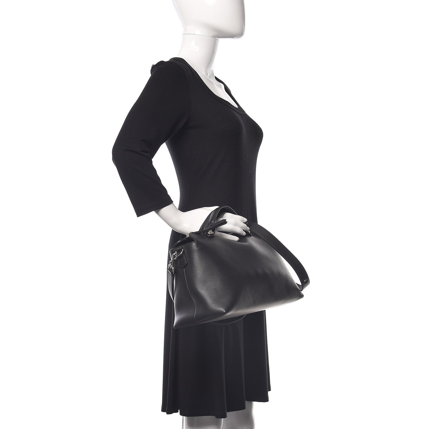 Fendi Vitello Dolce Large By The Way Boston Bag Black 2 of 10