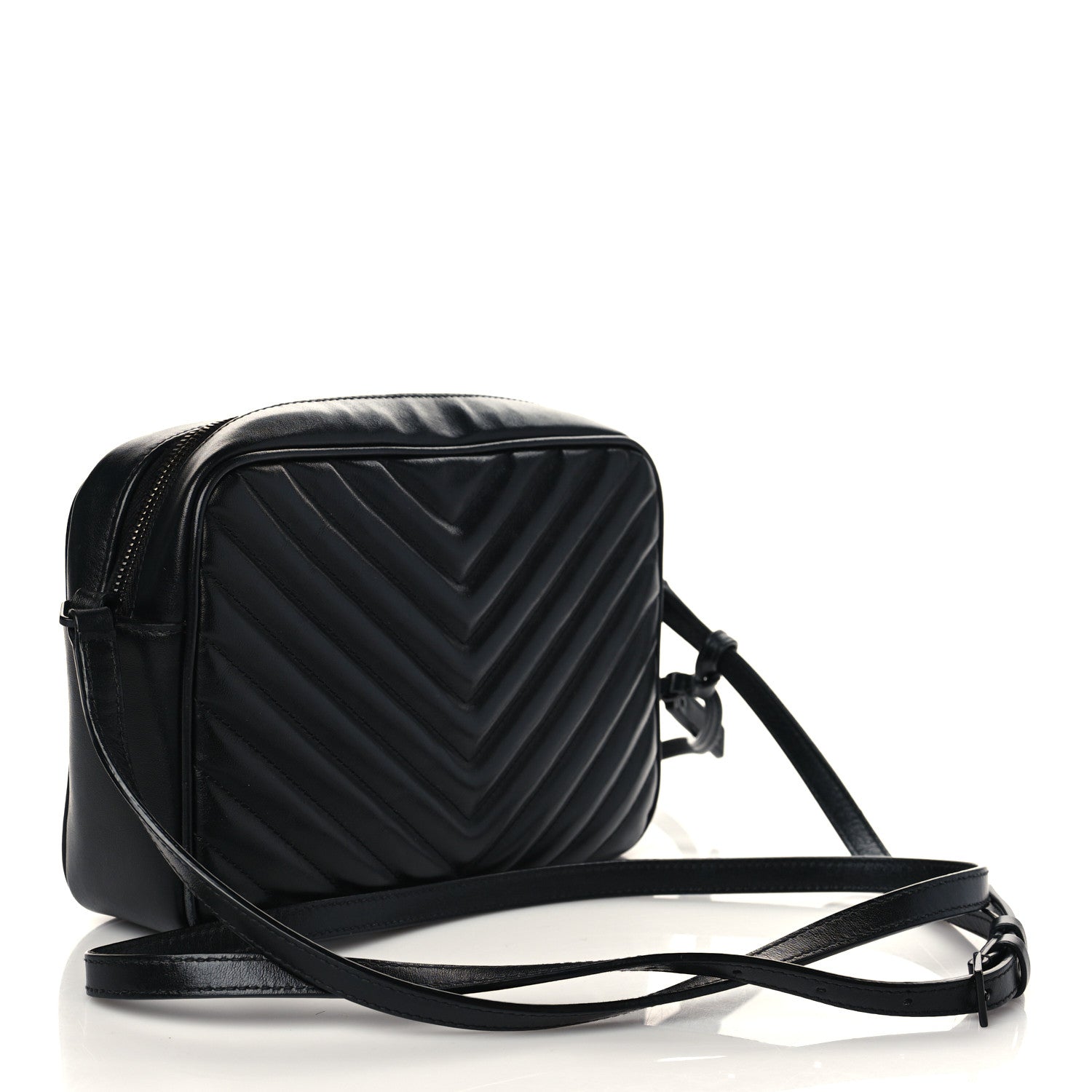 Saint Laurent Calfskin Matelasse Monogram Lou Camera Bag Black 3 of 6