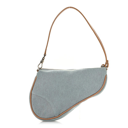 Christian Dior Denim Mini Saddle Pochette Blue 1 of 13