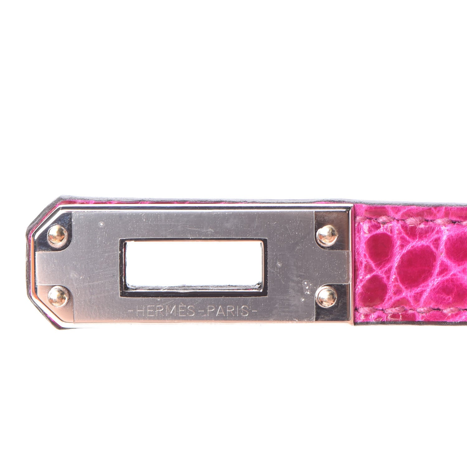 Hermes Shiny Niloticus Crocodile Birkin 25 Rose Scheherazade 27 of 32