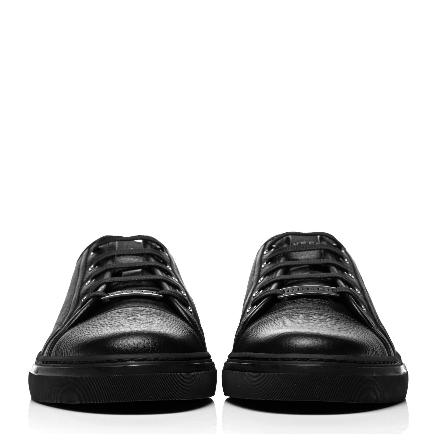 Gucci Nappa Mens Low Top Sneakers 9 Black 2 of 8