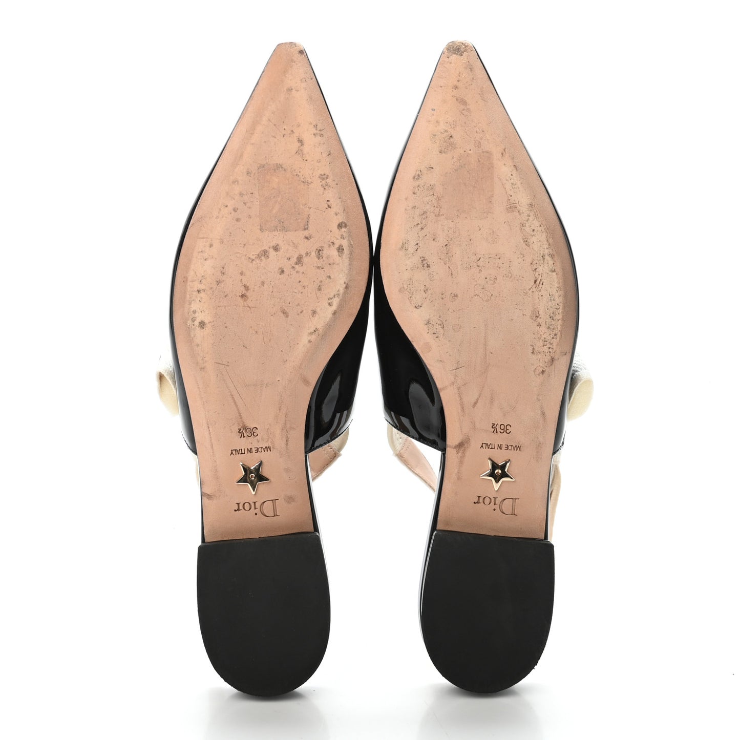 Patent Ribbon J'Adior Slingback Ballet Flats 36.5 Black