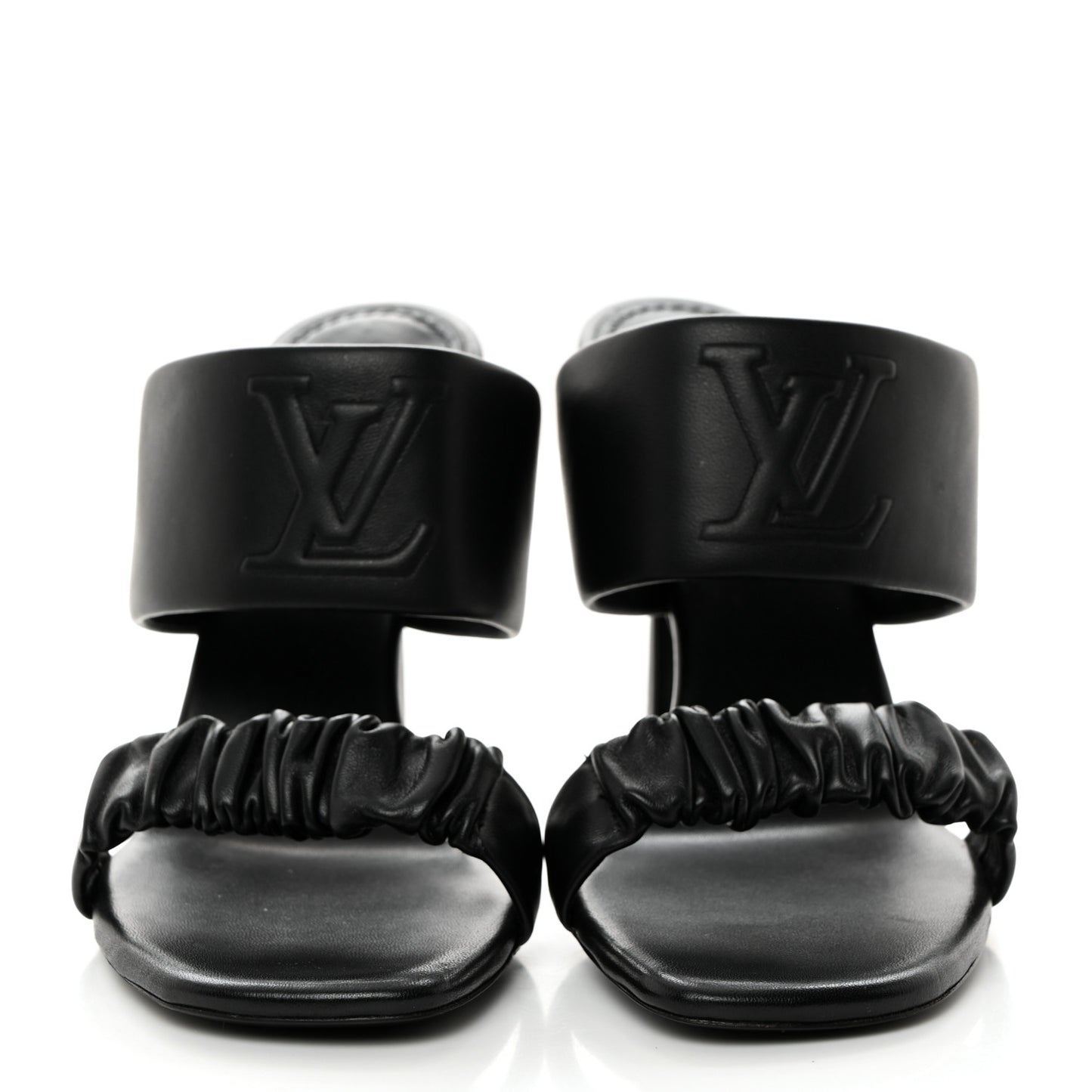 Lambskin Drapy Heel Mules 40 Black