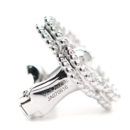 Van Cleef & Arpels 18K White Gold Diamond Sweet Alhambra Earrings 4 of 4