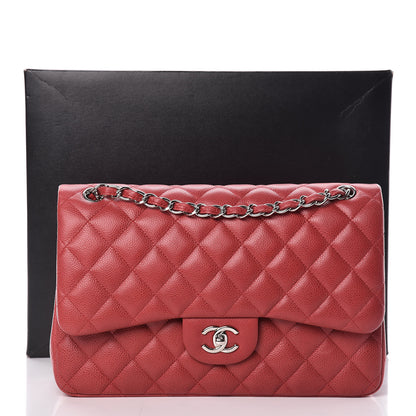 Chanel Caviar Quilted Jumbo Double Flap Red 18 of 18
