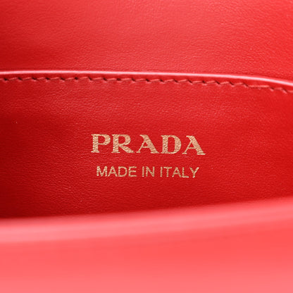 Prada Soft Calfskin Impunture Diagramme Small Sidonie Chain Crossbody Bag Fuoco 6 of 10