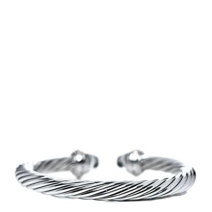 David Yurman Sterling Silver 14K Yellow Gold Prasiolite 7mm Cable Classics Bracelet 2 of 4
