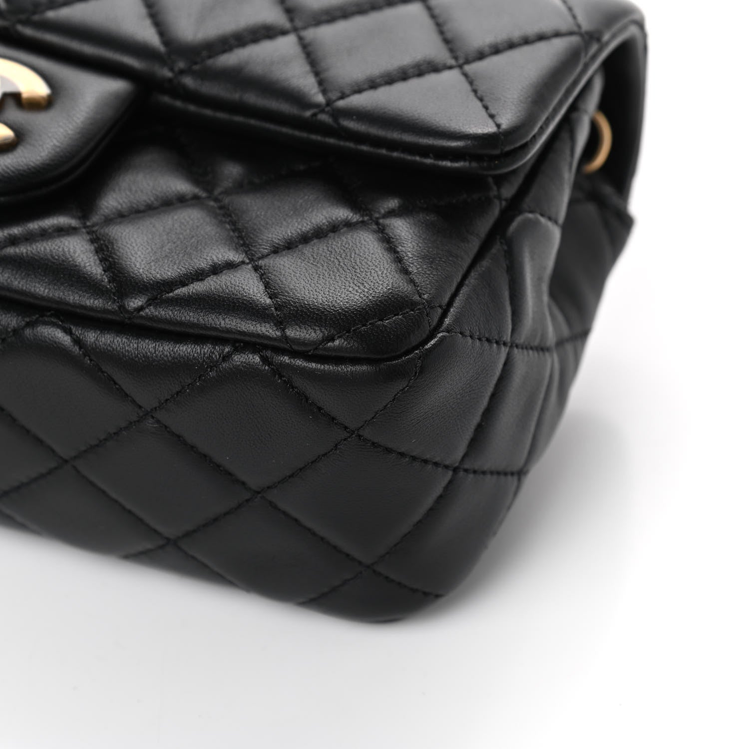 Chanel Lambskin Quilted Mini Rectangular Pearl Crush Flap Black 9 of 10