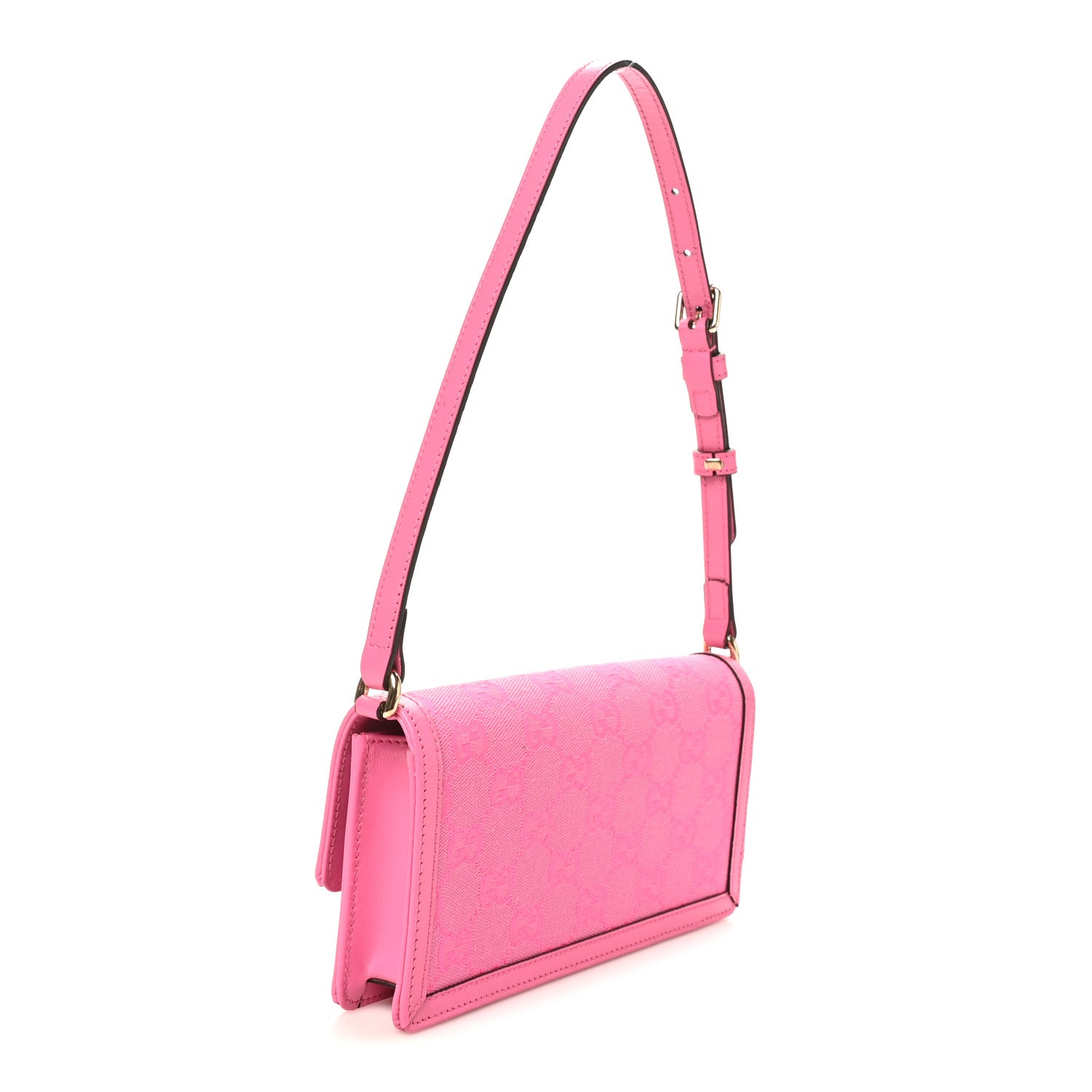 Gucci GG Monogram Scratch Lux Calfskin Mini Luce Shoulder Bag Rose Dark Blossom 3 of 9