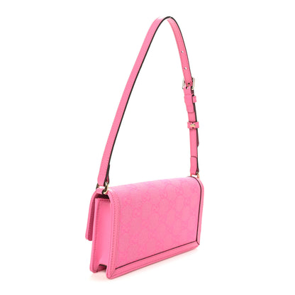 Gucci GG Monogram Scratch Lux Calfskin Mini Luce Shoulder Bag Rose Dark Blossom 3 of 9