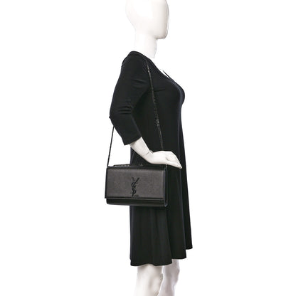Saint Laurent Grain De Poudre Medium Classic Monogram Monochrome Kate Satchel Black 2 of 10