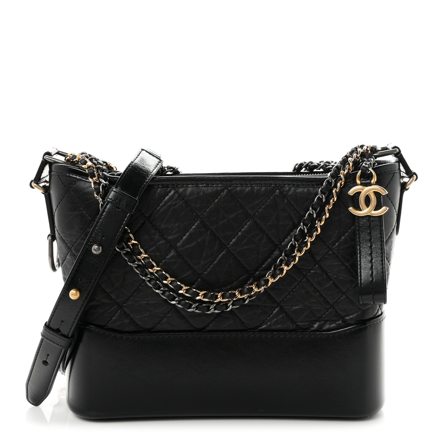 Chanel Aged Calfskin Quilted New Medium Gabrielle Hobo Black 1 of 11