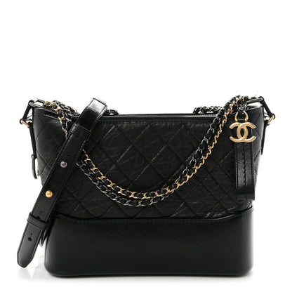 Chanel Aged Calfskin Quilted New Medium Gabrielle Hobo Black 1 of 11