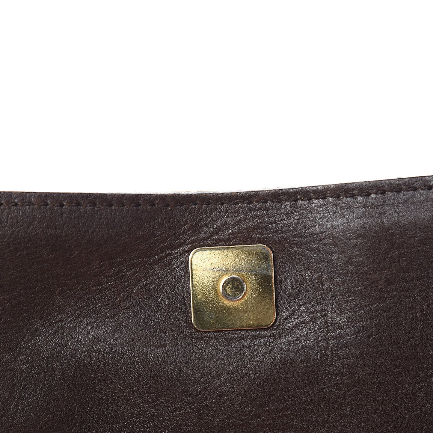 Monogram Studded Large Horsebit Clutch Dark Brown