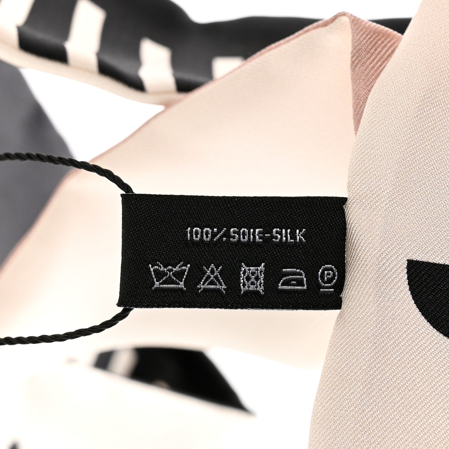 Silk 31 Rue Cambon CC Slim Bandeau Scarf Ecru Pink Black