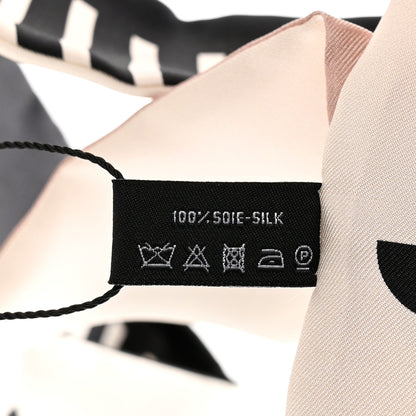 Chanel Silk 31 Rue Cambon CC Slim Bandeau Scarf Ecru Pink Black 4 of 5
