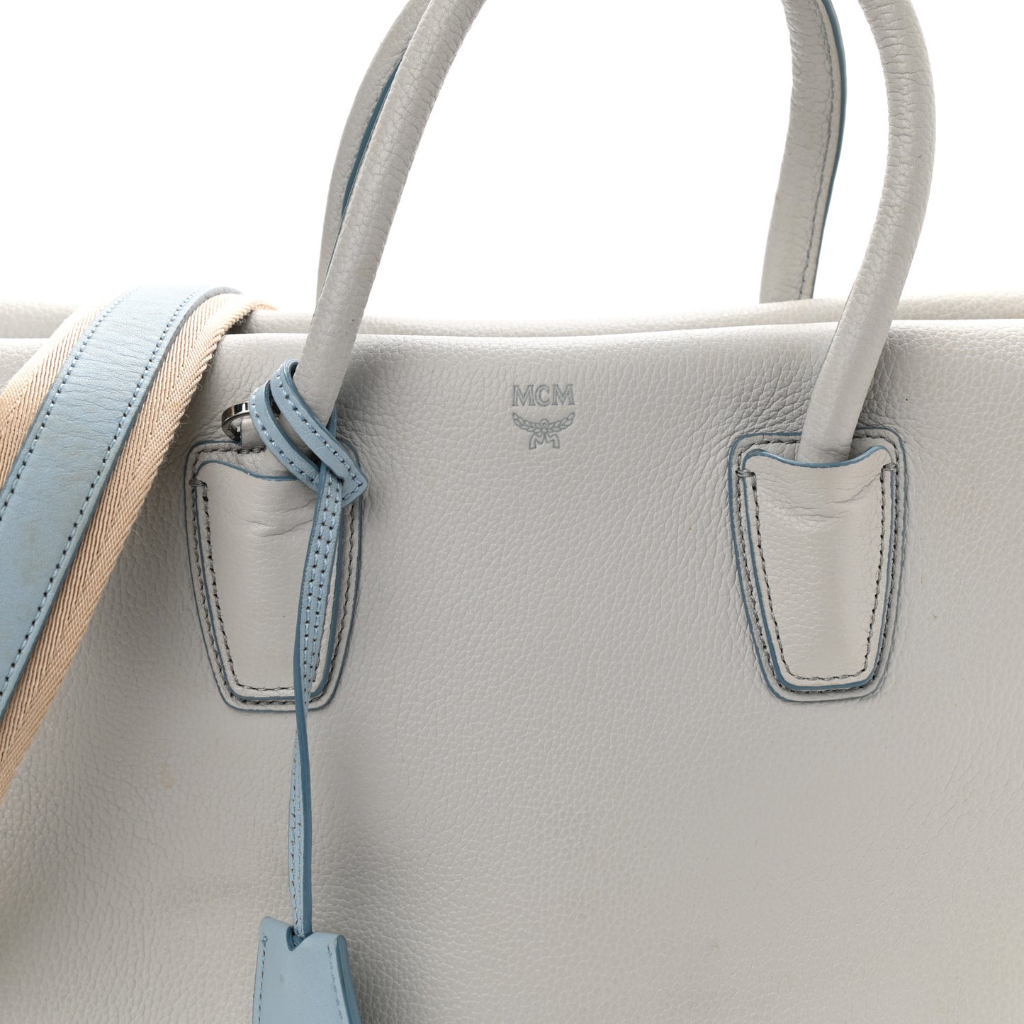 Grained Calfskin Large Milla Tote Whisper Grey