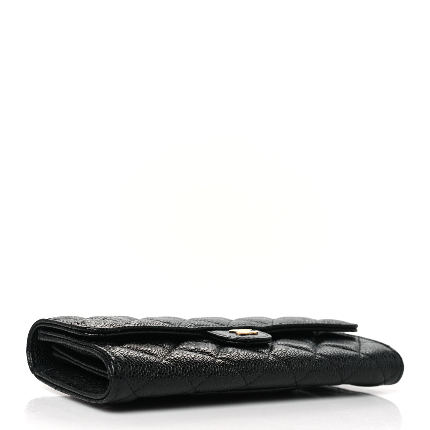 Chanel Caviar Quilted Large Gusset Flap Wallet Black 4 of 10