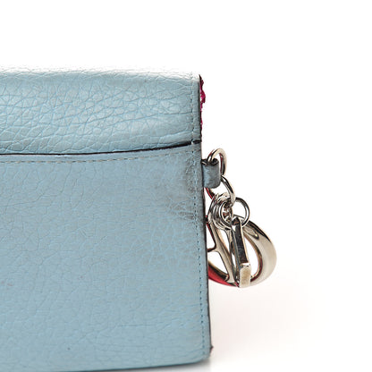 Christian Dior Bullcalf Diorissimo Long Wallet Sky Blue Pink 11 of 19