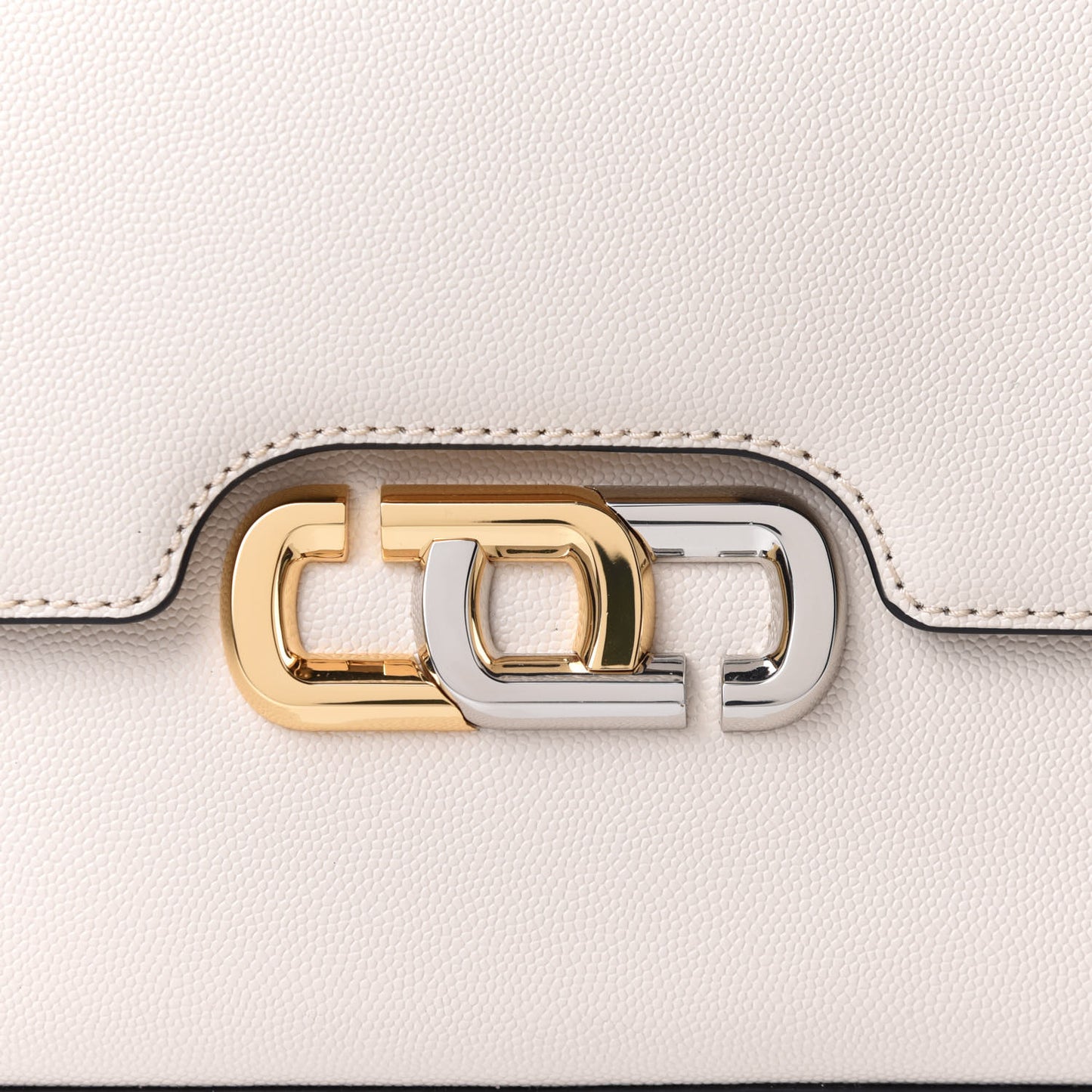 Textured Calfskin The J Link Shoulder Bag Ivory