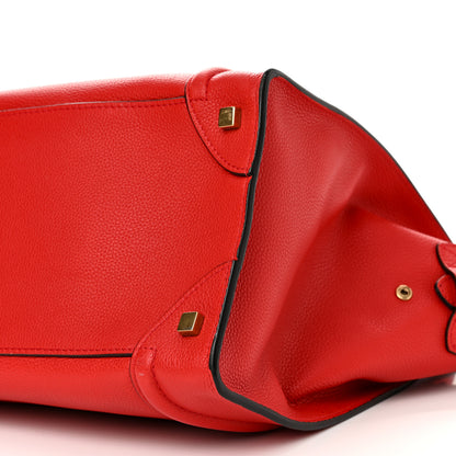 Celine Drummed Calfskin Mini Luggage Coquelicot 10 of 10