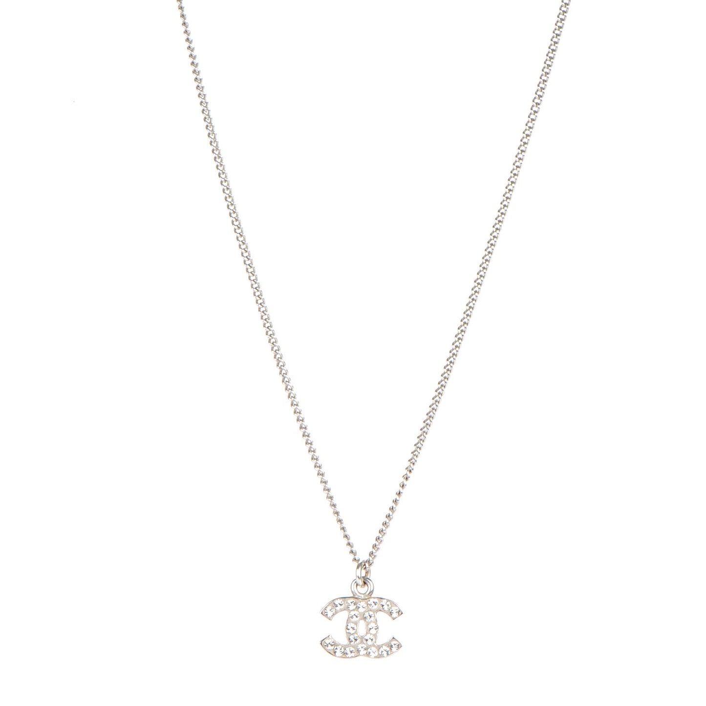 Crystal Timeless CC Necklace Silver