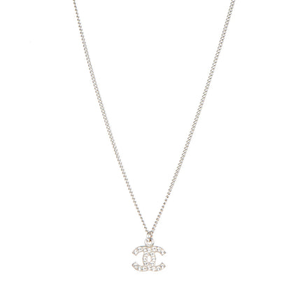 Chanel Crystal Timeless CC Necklace Silver 1 of 5