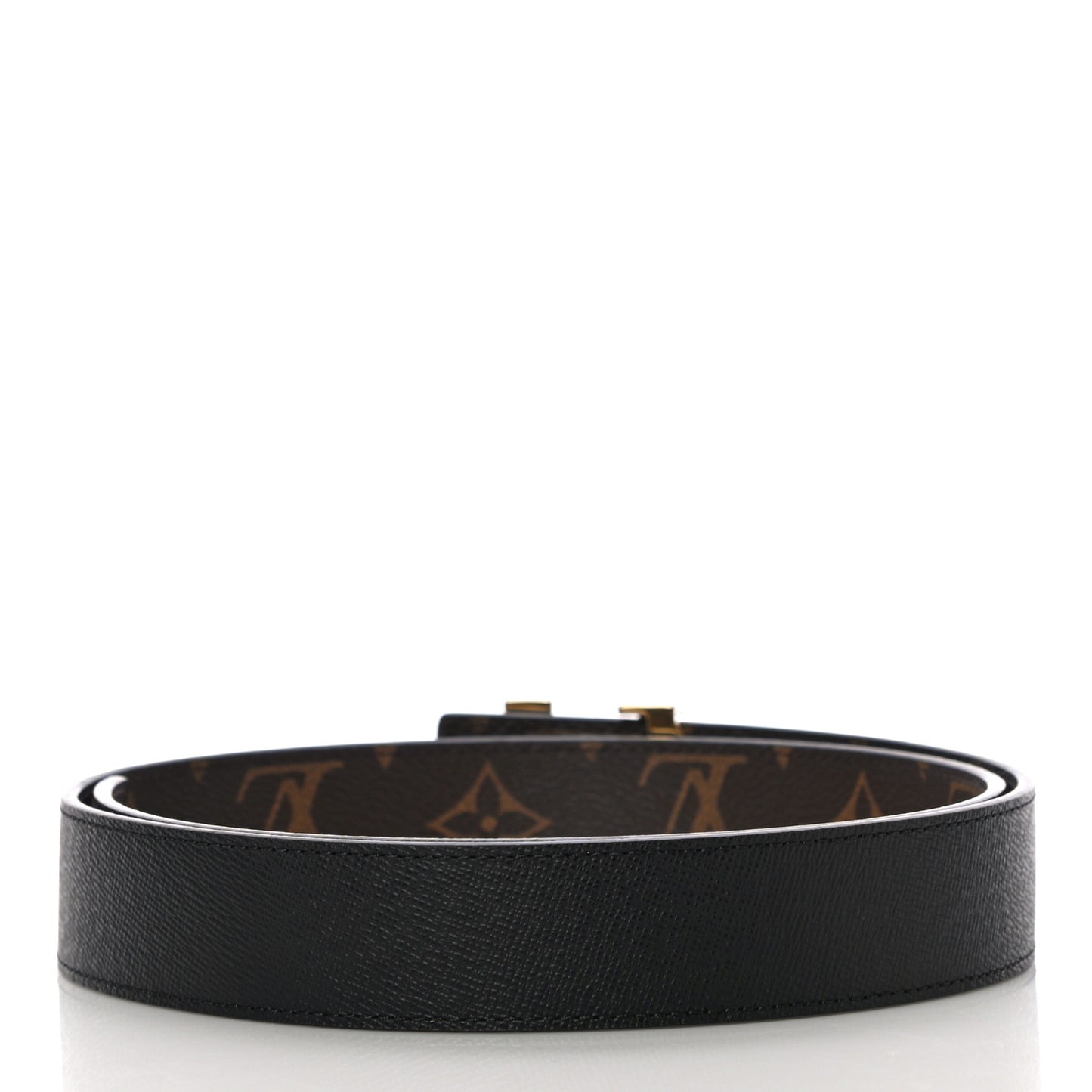 Calfskin Monogram 30mm LV Initiales Reversible Belt 80 32 Black