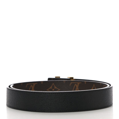 Louis Vuitton Calfskin Monogram 30mm LV Initiales Reversible Belt 80 32 Black 3 of 6