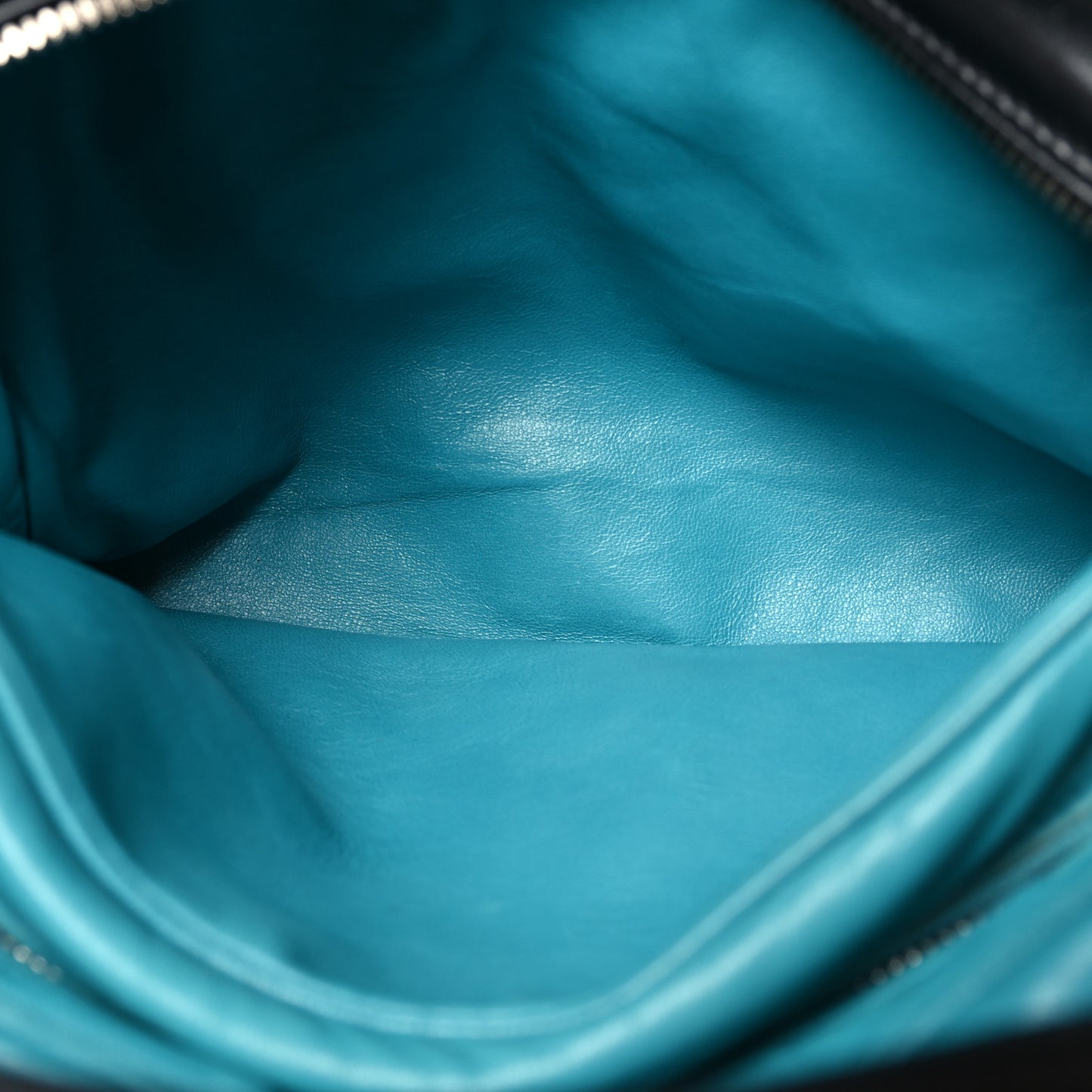 Soft Calf Medium Inside Tote Black Turchese