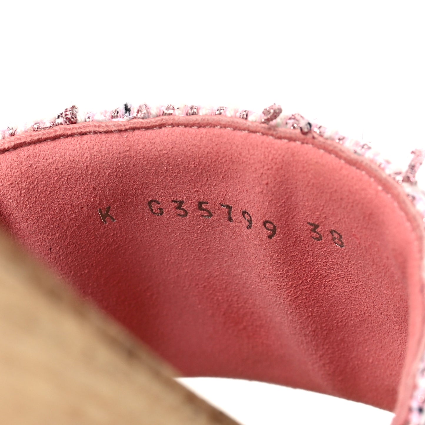 Tweed Lambskin Logo Mules 38 Pink Red