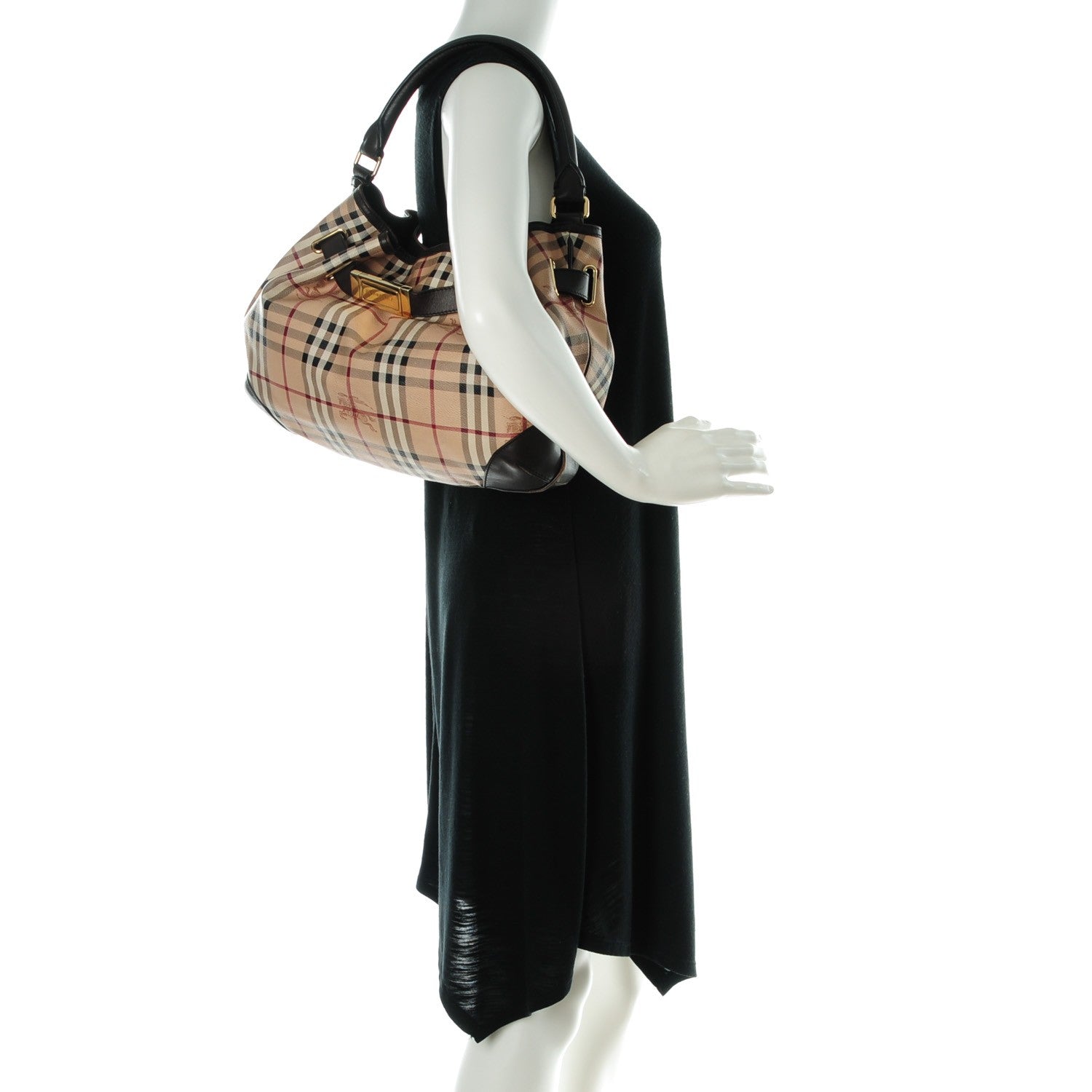 Burberry Haymarket Check Medium Willenmore Hobo Chocolate 2 of 9