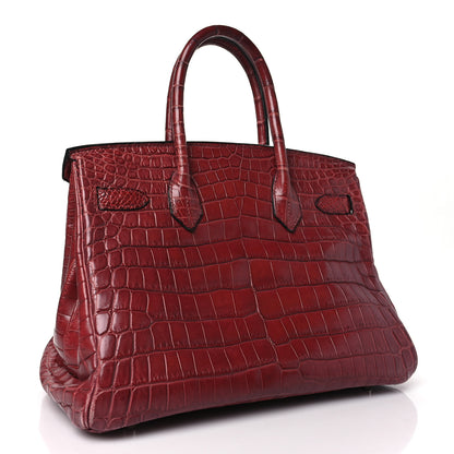 Hermes Matte Niloticus Crocodile Birkin 30 Rouge H 3 of 10