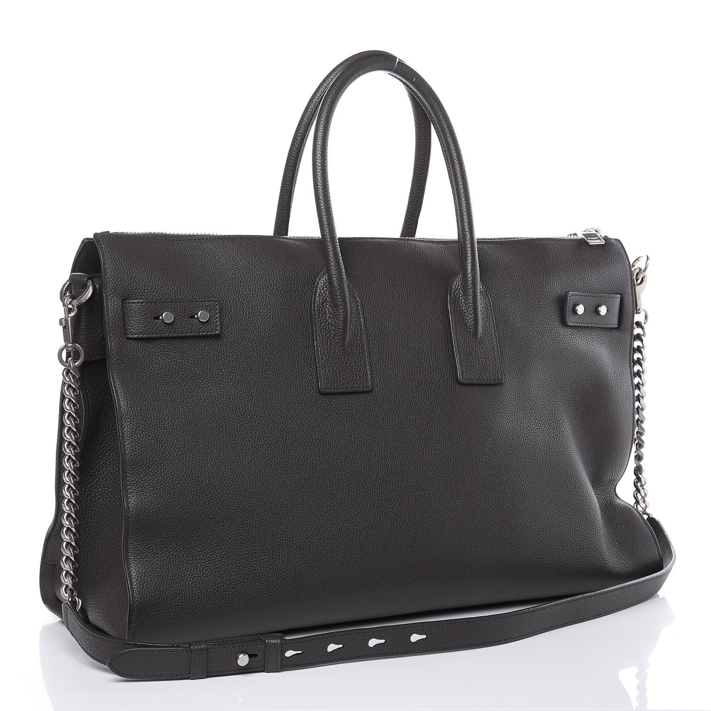 Grained Calfskin Sac De Jour Souple Duffle 36H Asphalt Gray