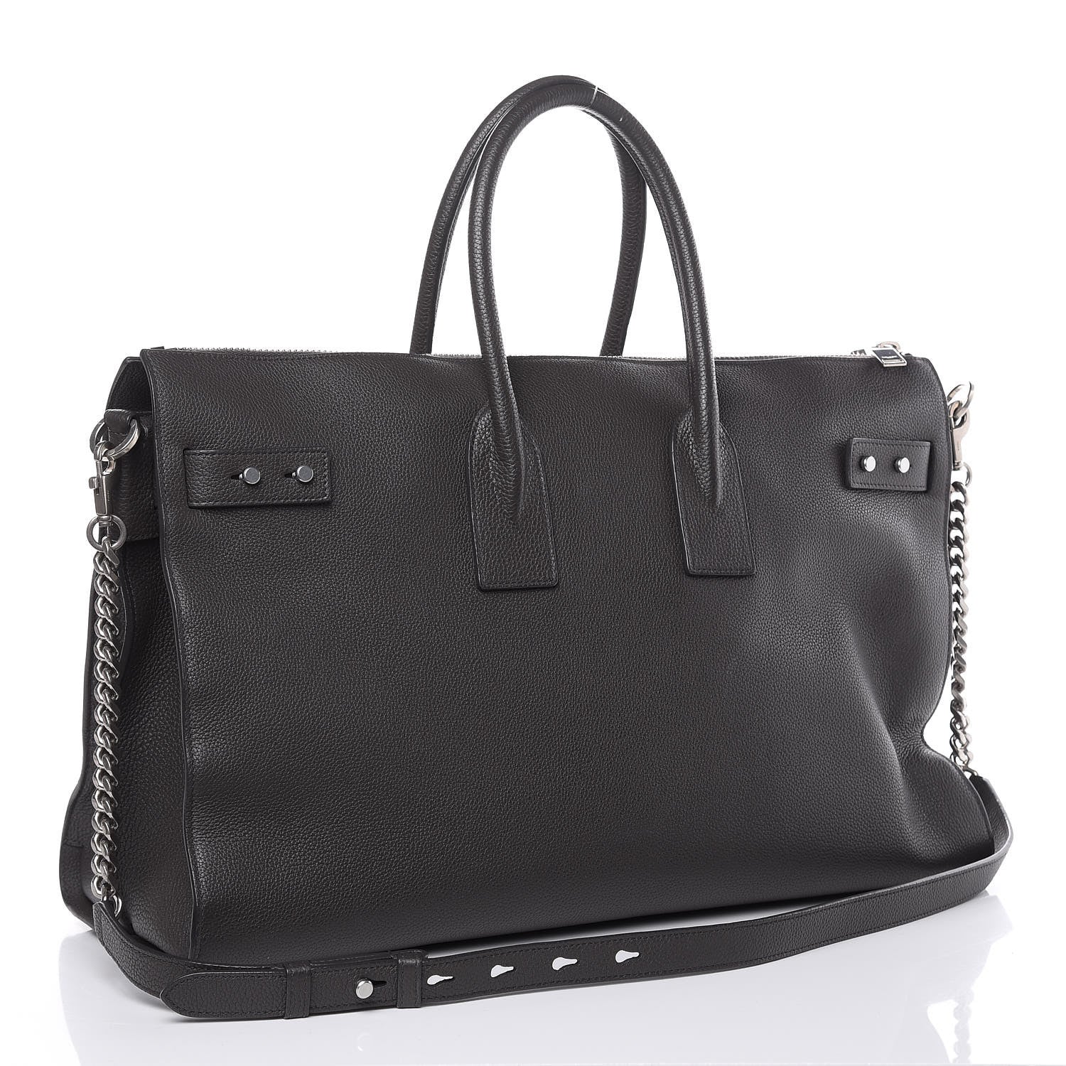 Saint Laurent Grained Calfskin Sac De Jour Souple Duffle 36H Asphalt Gray 3 of 14