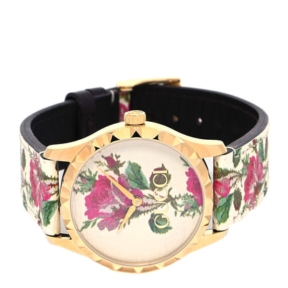 Gucci Stainless Steel Calfskin 38mm G-Timeless Floral Quartz Watch Ivory 2 of 4
