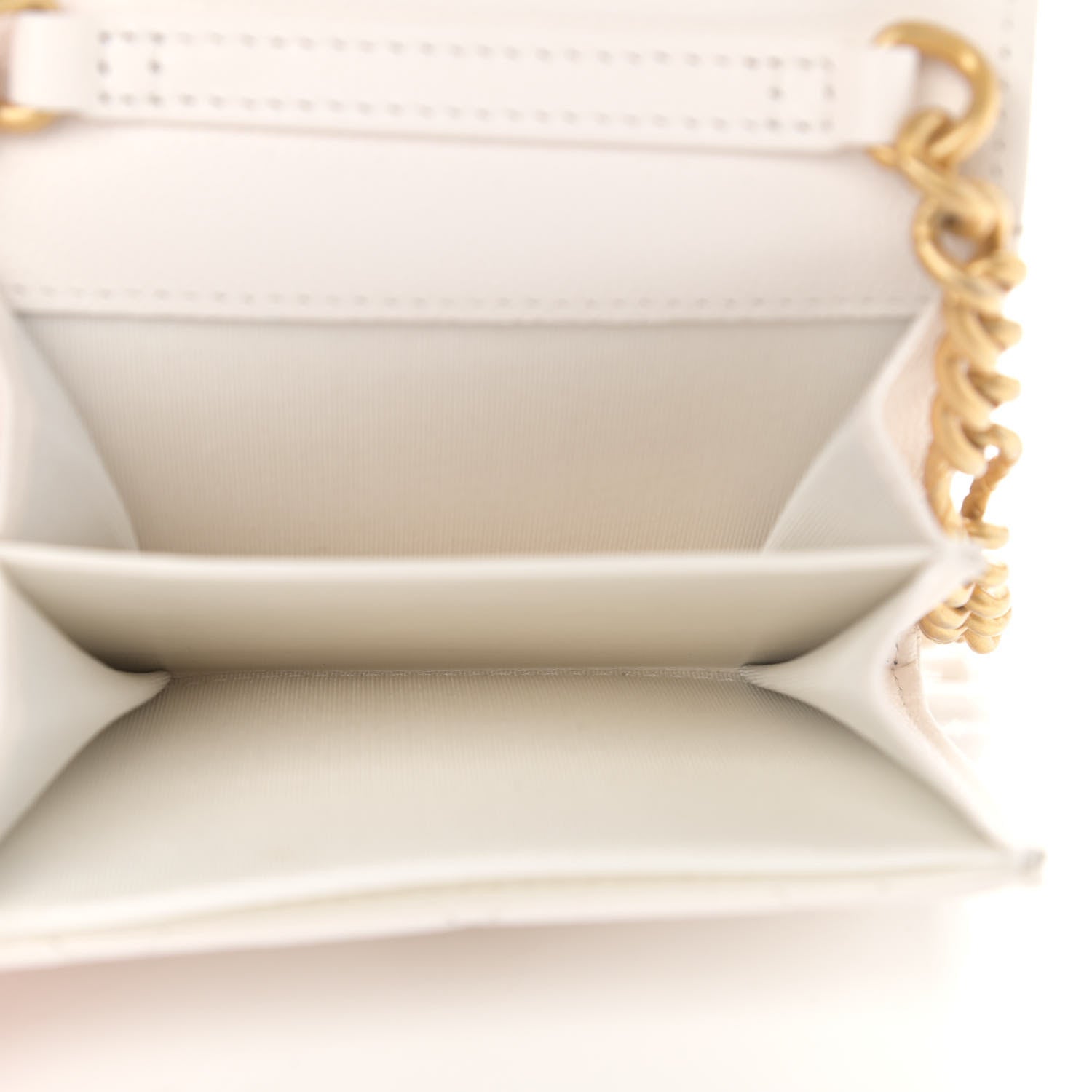 Chanel Caviar Quilted Bracelet On Chain Clutch White 5 of 13