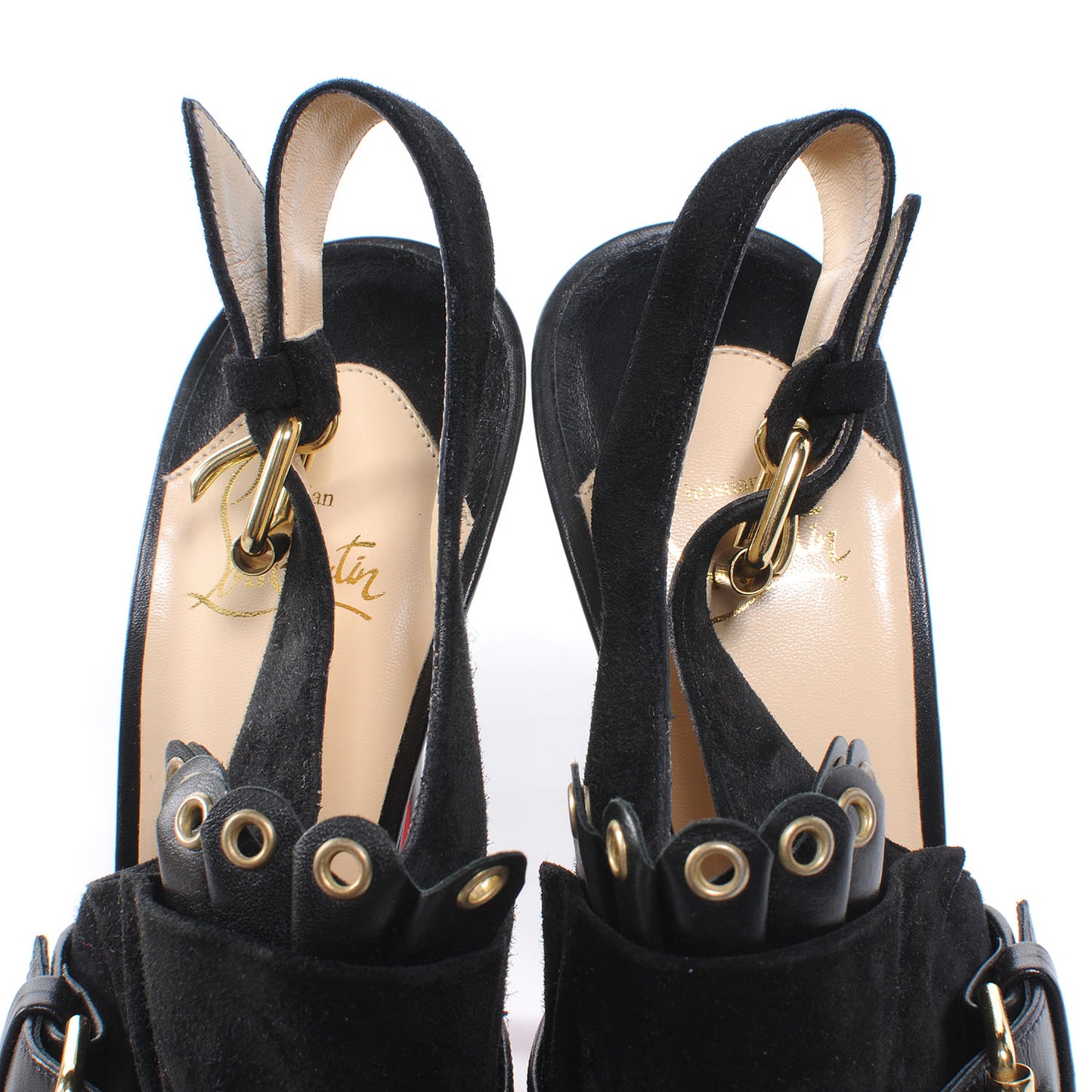 Velour Jem 150 Peep Toe 38.5 Black