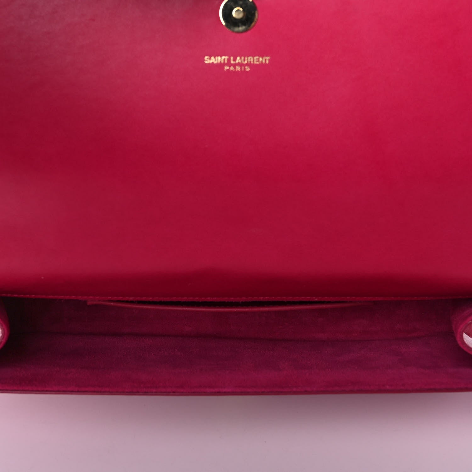 Saint Laurent Calfskin Classic Monogram Cassandre Clutch Fuchsia 5 of 12